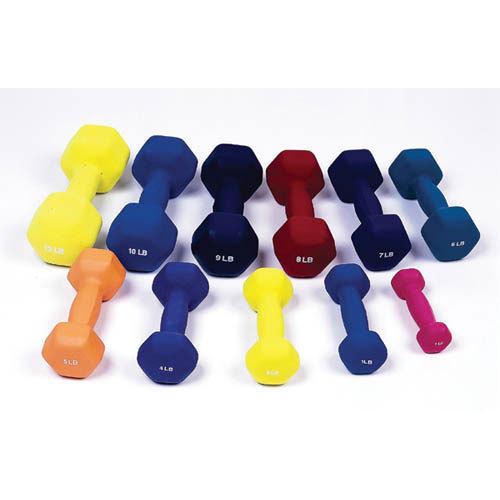 Dumbell Weight Color Neoprene Coated 6 Lb