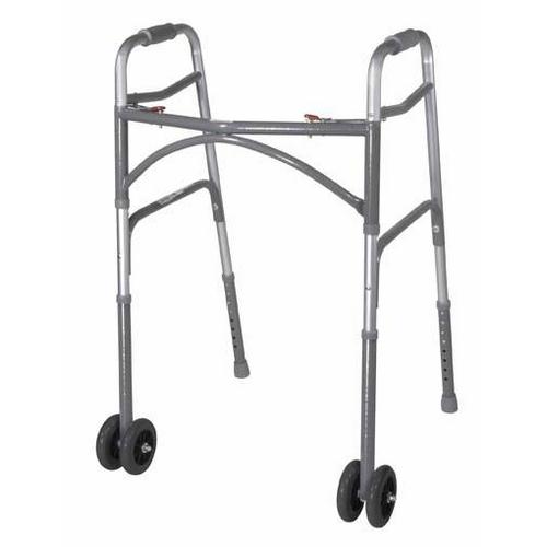 Bariatric Adult Folding Walker w/Wheels  Double Button