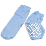 Slipper Socks; Large Sky Blue Pair  Men's 7-9   Wms 8-10