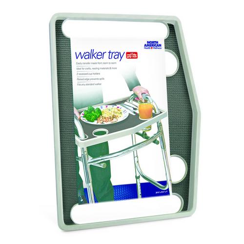 Walker Tray w/ Grip Mat  Gray