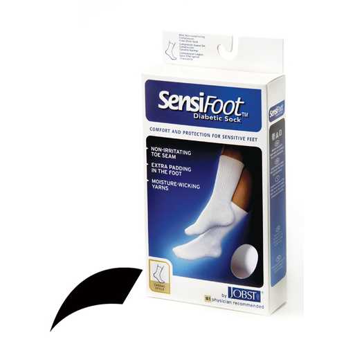 Sensifoot Diabetic Sock Crew Black Large