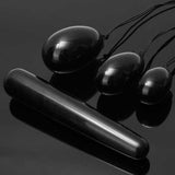 3pcs Black Obsidian Kegel Exercise Manual Massager Egg 1pc 100mm Muscle Tightening Stick