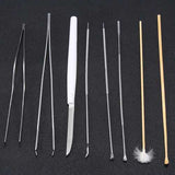 8pcs Stainless Steel Wood Ear Pick Wax Removal Dirt Curette Leaner Kit