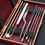 8pcs Stainless Steel Wood Ear Pick Wax Removal Dirt Curette Leaner Kit