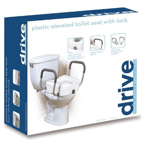 Raised Toilet Seat With Lock & Alum Removeable Arms