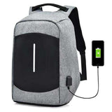 Men Canvas Multifunction Sport Bag Casual Anti Theft 17" Backpack with USB Charging Port