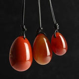 3Pcs Set Massage Rhodonite Natural Red Agate Jade Eggs Exercise Ball