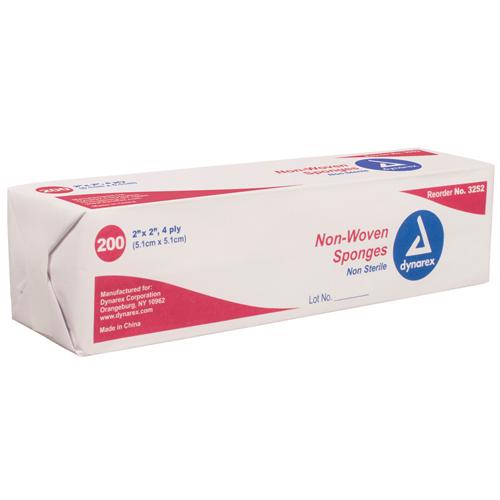 Non-Woven Gauze Sponge 2 x2  4 Ply Bx/200 Non-Sterile