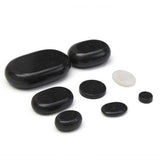 Black Basalt Hot Stone Full Body Massage Complete Comfortable Natural Bamboo Box