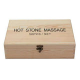 Black Basalt Hot Stone Full Body Massage Complete Comfortable Natural Bamboo Box