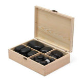 Black Basalt Hot Stone Full Body Massage Complete Comfortable Natural Bamboo Box