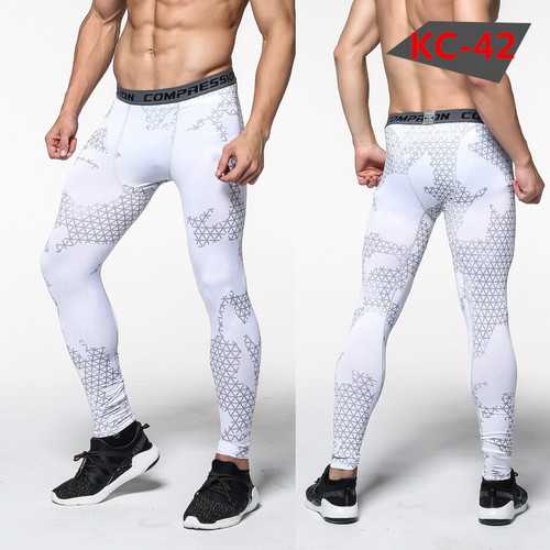 Men's Sports Pro Compression Camouflage Running Fitness Basketball Football Training Pants