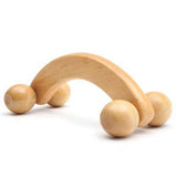 4 Rolling Wheels Wooden Massager Full Body Relaxing Roller