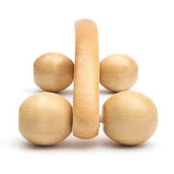 4 Rolling Wheels Wooden Massager Full Body Relaxing Roller