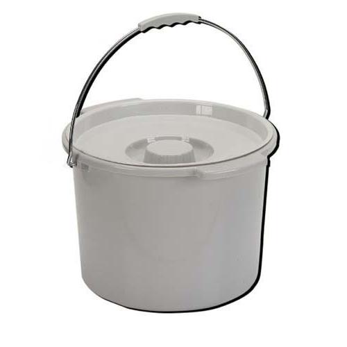 Commode Pail With Lid 12 Quart  Gray