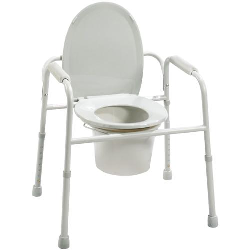 Commode - 3 In 1 Deluxe Steel w/Deep Seat  Assembled-(Drive)