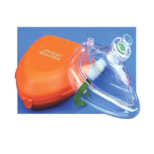 CPR Pocket Mask W/Hard Case & One-Way Valve & O2 Inlet