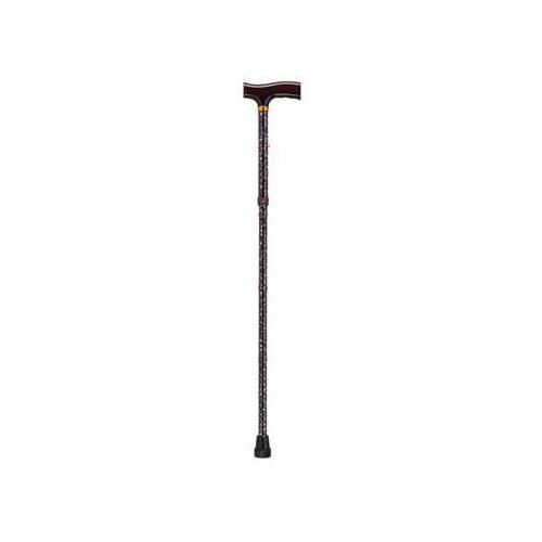 Folding Cane Pistol Grip  Adj. Black Floral  33  - 37