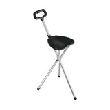 Cane Seat w/Plastic Grip Chrome  Non-Adj Folding