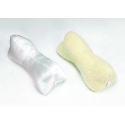 Bone Neck Rest Pillow w/ White Satin Cover