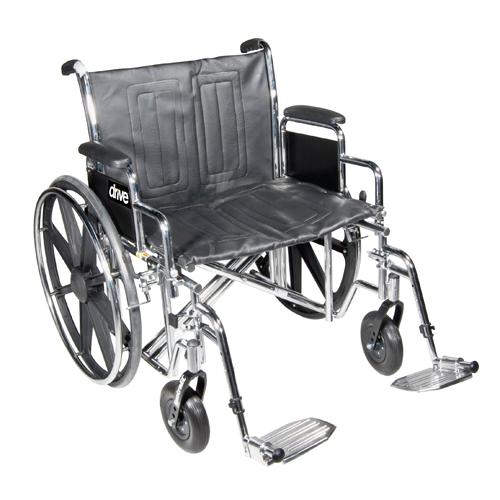 Wheelchair Std Dual-Axle 24  w/Rem Desk Arms & S/A Footrest