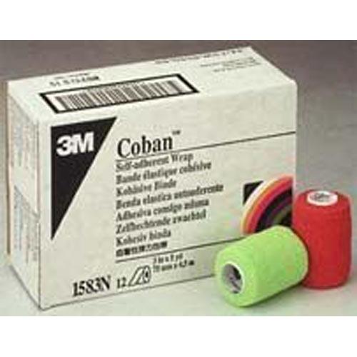 Coban Self-Adherent Wrap 3 x5 Yd Neon Colors  Bx/12