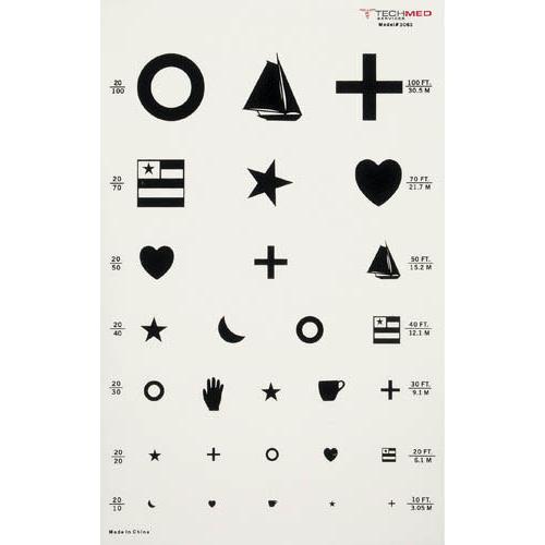 Illuminated Eye Chart Kindergarten 20' Distance