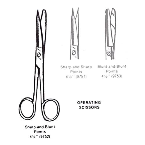 Operating Scissors- Sharp/Blunt- 4 1/2  Straight