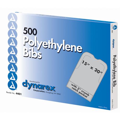 Disposable Polyethylene Bibs W/Crumb Pocket 15 x20  Bx/500
