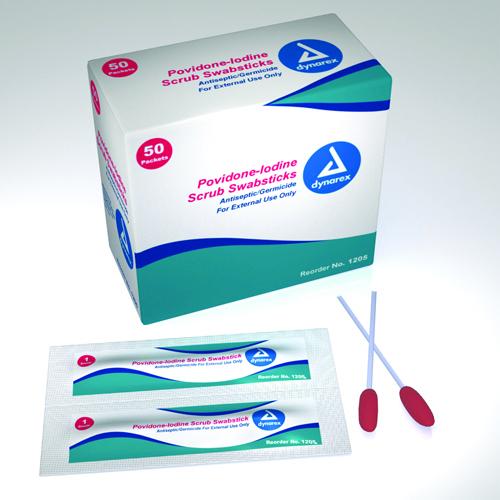 Povidone-Iodine Scrub SwabSticks  Bx/50