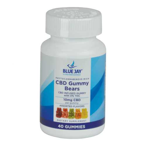 CBD Gummy Bears Blue Jay 10mg each  40/Bottle (400mg)