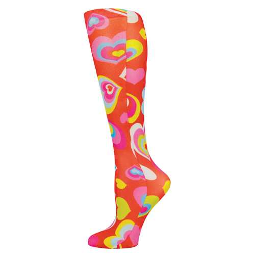 Blue Jay Fashion Socks (pr) Red Multi Hearts 8-15mmHg