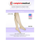 Firm Surg Wgt Stkngs Lg  Beige 20-30mmHg  Below Knee Clsd Toe