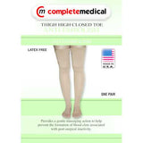 Anti-Embolism Stockings  Large 15-20mmHg Thigh Hi  Closed Toe