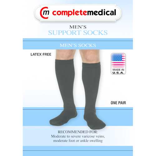 Men's Mild Support Socks 10-15mmHg  Black  Small/Medium