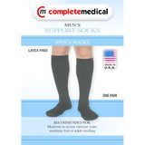 Men's Mild Support Socks 10-15mmHg  Black  Extra Large