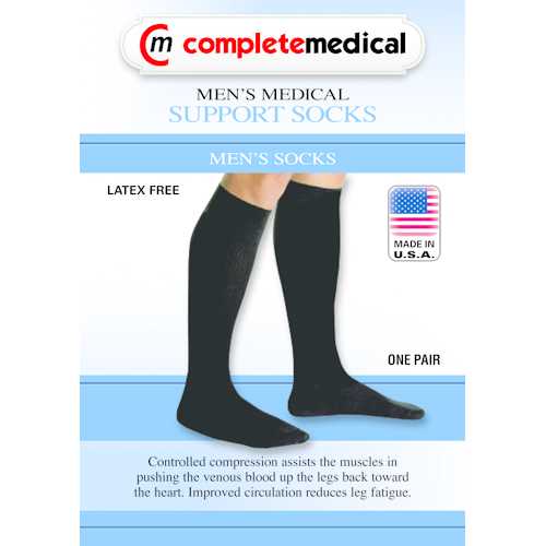 Men's Firm Support Socks 20-30mmHg  Black  Large