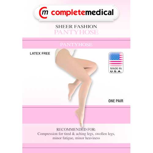 Ladies' Sheer firm Spt  Queen+ 20-30mmHg  Panty Hose  Black