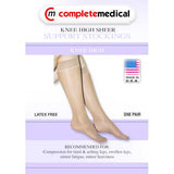 Ladies' Sheer Firm Support  Lg 20-30mmHg  Knee Highs  Beige