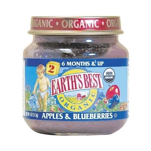 Earth's Best Baby Foods Baby Apple/BluBerry (12x4OZ )