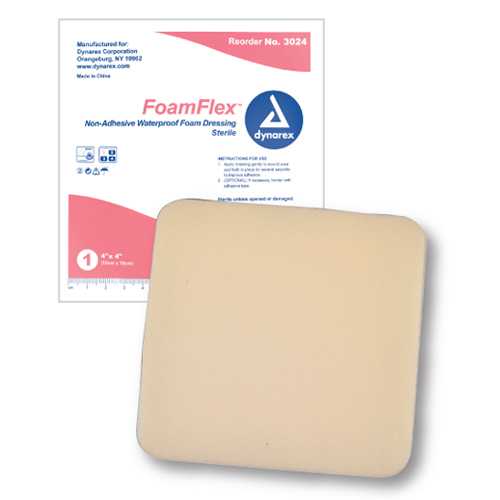 FoamFlex Foam Dressing 4 x4  Non-Adh Sterile Waterprf Bx/10