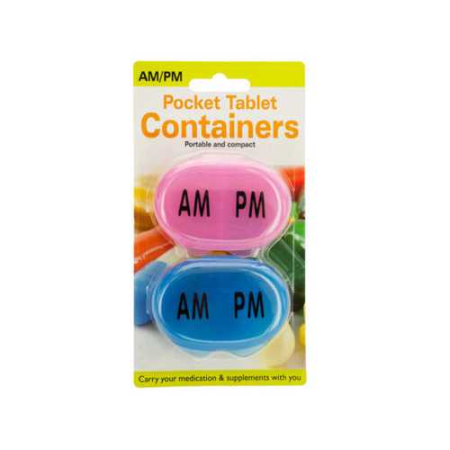 AM/PM Pocket Tablet Containers Set ( Case of 24 )