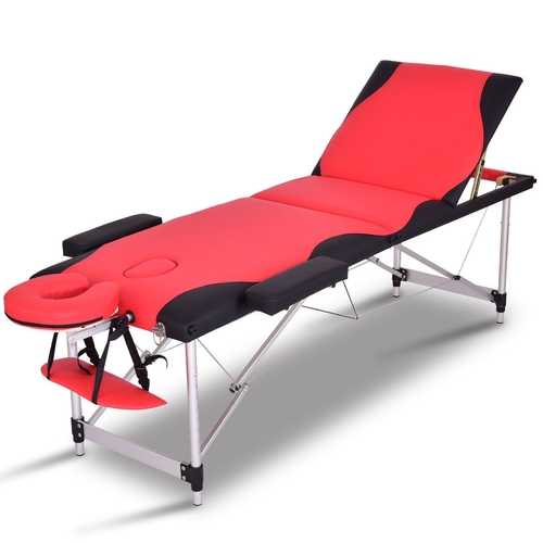 Black&Red 72" L Portable Massage Table with Free Carry Case