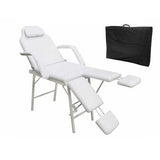 75" Portable Tattoo Parlor Spa Salon Facial Bed Beauty Massage Table Chair White