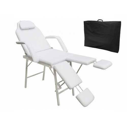 75" Portable Tattoo Parlor Spa Salon Facial Bed Beauty Massage Table Chair White