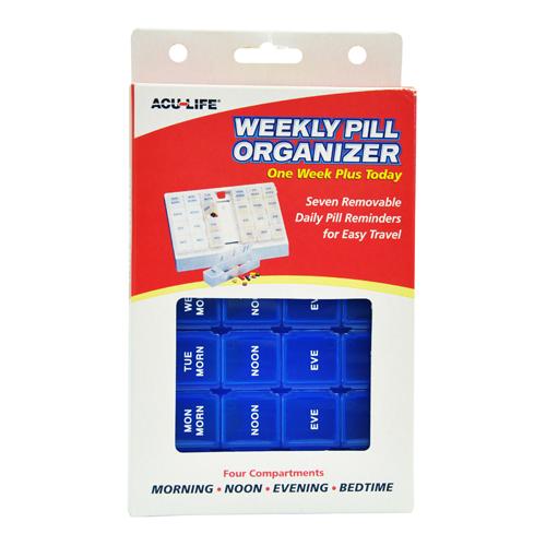 Pill Organizer Weekly w/28 Com One Week Plus Today'  Blue