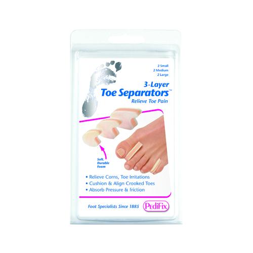 3-Layer Toe Separators Pk/6 2-Sm  2-Md  2-Lg