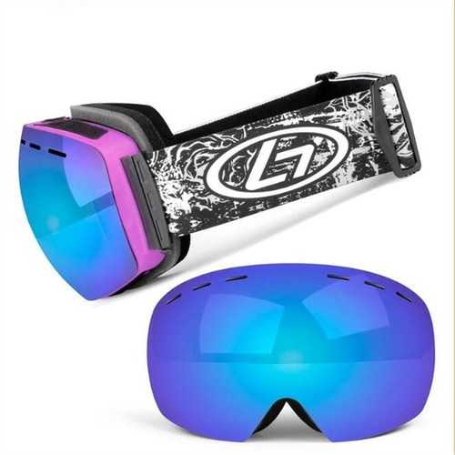 Adult double anti-fog ski goggles