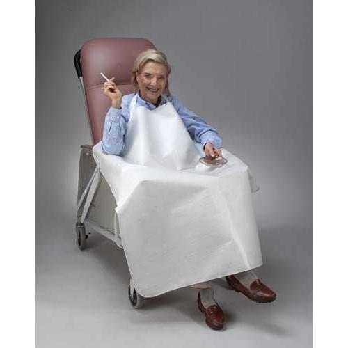 Smoker's Apron for Geri-Chair White 39 L x 44 W