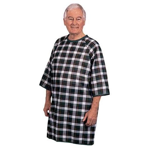 Thermagown Patient Gown Blue/Green Plaid